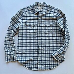 Lucky Brand Pearl Snap Plaid Classic Fit Shirt Size Large Men